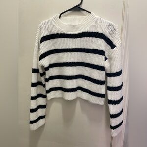 Black & White striped cropped sweater